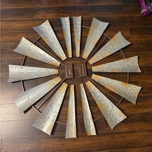 Rustic Metal Windmill Wall Decor